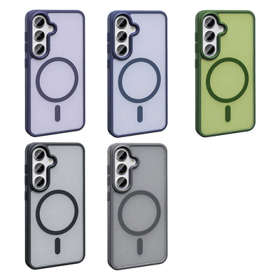 Galaxy S24 Kılıf M-safe Şarj Özellikli Mat Arka Yüzey Zore Sio Kapak Gri