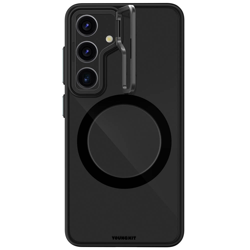 Galaxy S24 Kılıf M-safe Şarj Özellikli Sararma Önleyici Youngkit Crystal Grid Kılıf