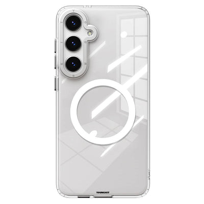 Galaxy S24 Kılıf Magsafe Şarj Özellikli Sararmaya Karşı Dayanıklı Youngkit Clear Crystal Serisi Kapak Siyah