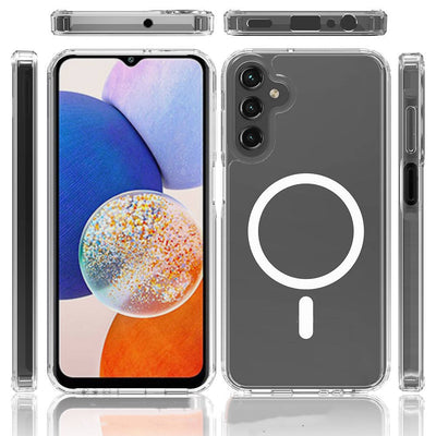 Galaxy S24 Kılıf M-safe Şarj Özellikli Şeffaf Sert PC Zore Embos Kapak Renksiz