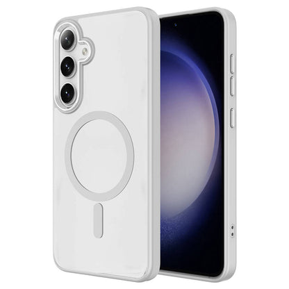 Galaxy S24 Kılıf M-safe Şarj Özellikli Zore Krom M-safe Silikon Kılıf