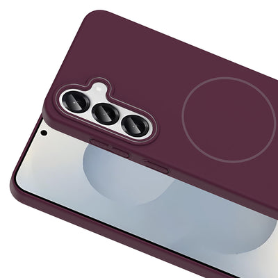 Galaxy S24 Kılıf M-safe Şarj Özellikli Zore Ruby Sert Kapak Desert Titanyum