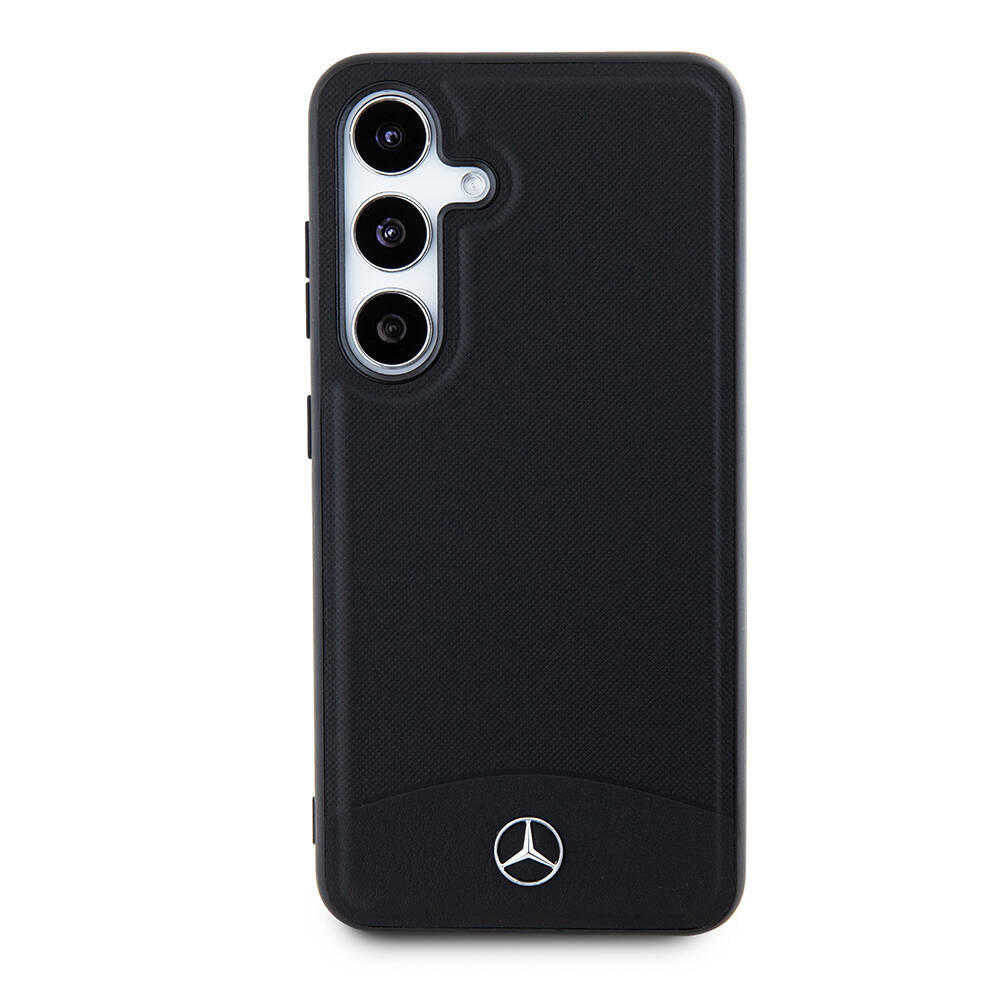 Galaxy S24 Kılıf Mercedes Benz Orjinal Lisanslı Magsafe Şarj Özellikli Deri Dokumalı Sade Kapak Siyah