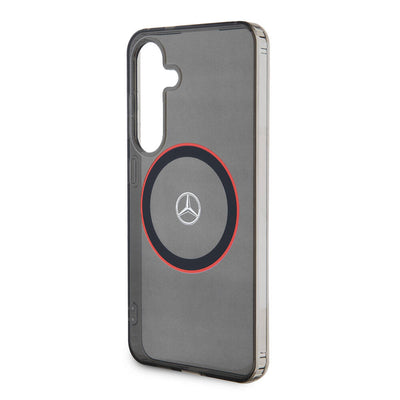 Galaxy S24 Kılıf Mercedes Benz Orjinal Lisanslı Magsafe Şarj Özellikli IML Yıldız Logolu Red Ring Kapak Siyah