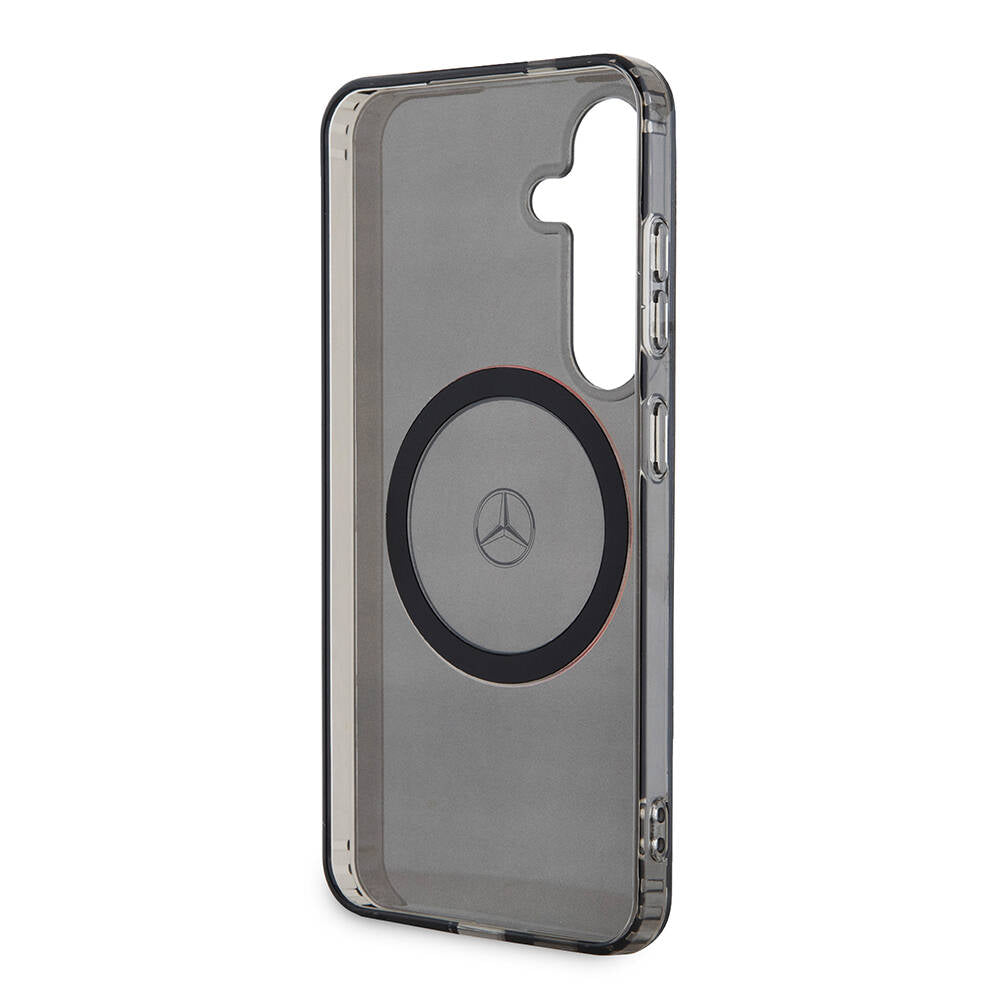 Galaxy S24 Kılıf Mercedes Benz Orjinal Lisanslı Magsafe Şarj Özellikli IML Yıldız Logolu Red Ring Kapak Siyah