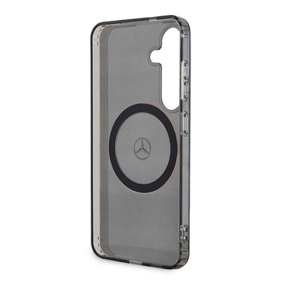 Galaxy S24 Kılıf Mercedes Benz Orjinal Lisanslı Magsafe Şarj Özellikli IML Yıldız Logolu Red Ring Kapak Siyah