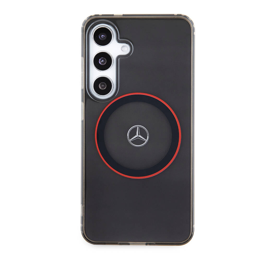 Galaxy S24 Kılıf Mercedes Benz Orjinal Lisanslı M-safe Şarj Özellikli IML Yıldız Logolu Red Ring Kılıf