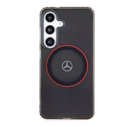 Galaxy S24 Kılıf Mercedes Benz Orjinal Lisanslı M-safe Şarj Özellikli IML Yıldız Logolu Red Ring Kılıf