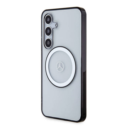 Galaxy S24 Kılıf Mercedes Benz Orjinal Lisanslı M-safe Şarj Özellikli PC TPU Transparan Black Ring Kılıf