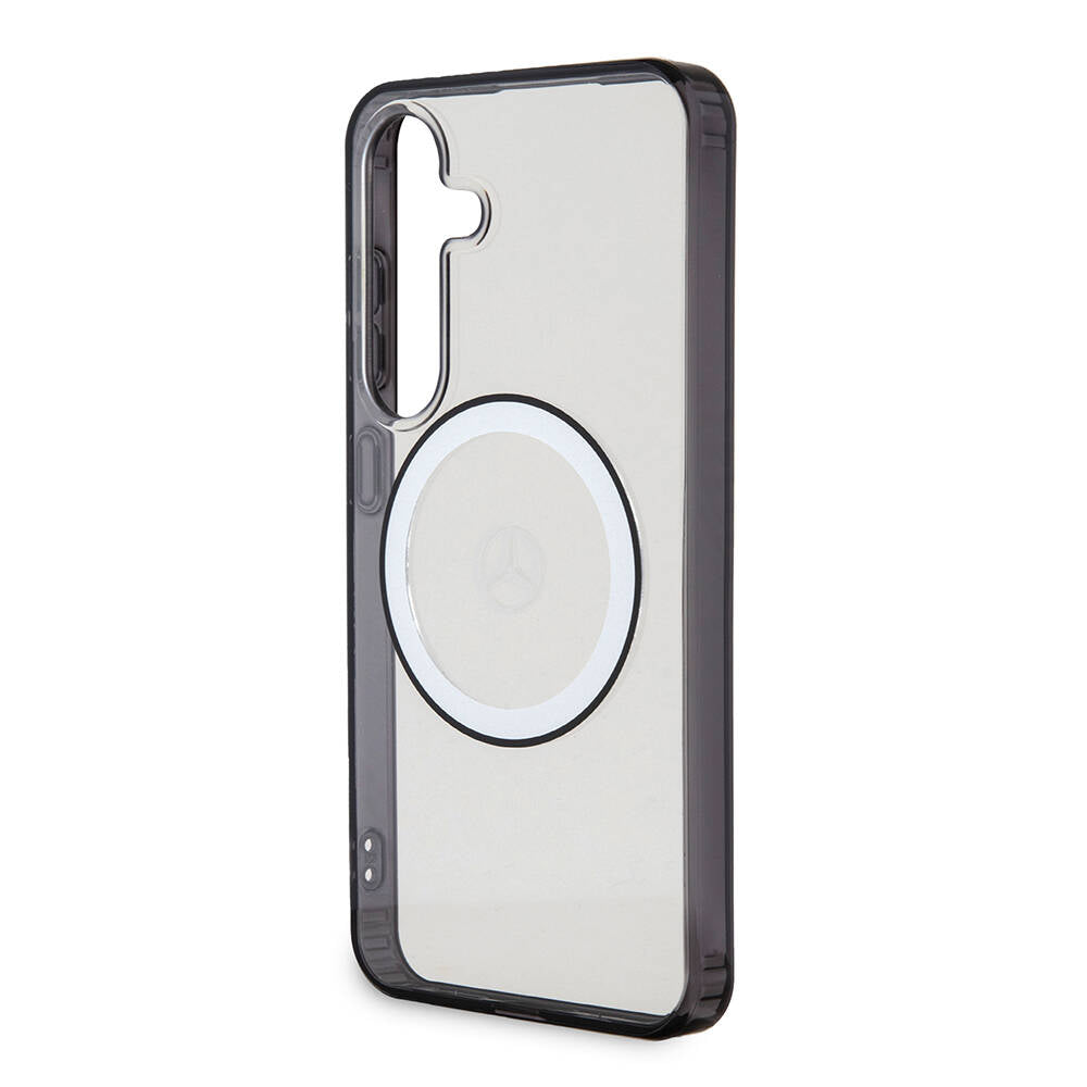 Galaxy S24 Kılıf Mercedes Benz Orjinal Lisanslı M-safe Şarj Özellikli PC TPU Transparan Black Ring Kılıf