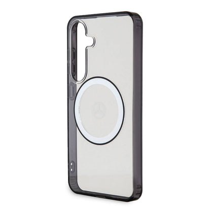 Galaxy S24 Kılıf Mercedes Benz Orjinal Lisanslı M-safe Şarj Özellikli PC TPU Transparan Black Ring Kılıf