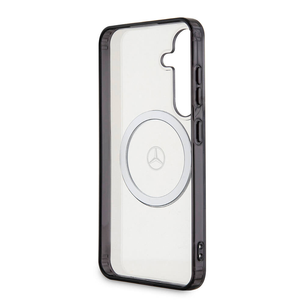 Galaxy S24 Kılıf Mercedes Benz Orjinal Lisanslı M-safe Şarj Özellikli PC TPU Transparan Black Ring Kılıf