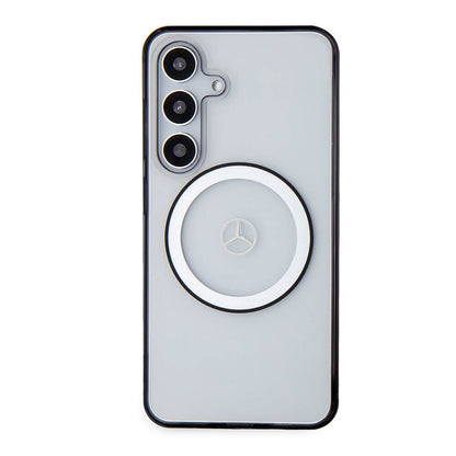 Galaxy S24 Kılıf Mercedes Benz Orjinal Lisanslı M-safe Şarj Özellikli PC TPU Transparan Black Ring Kılıf