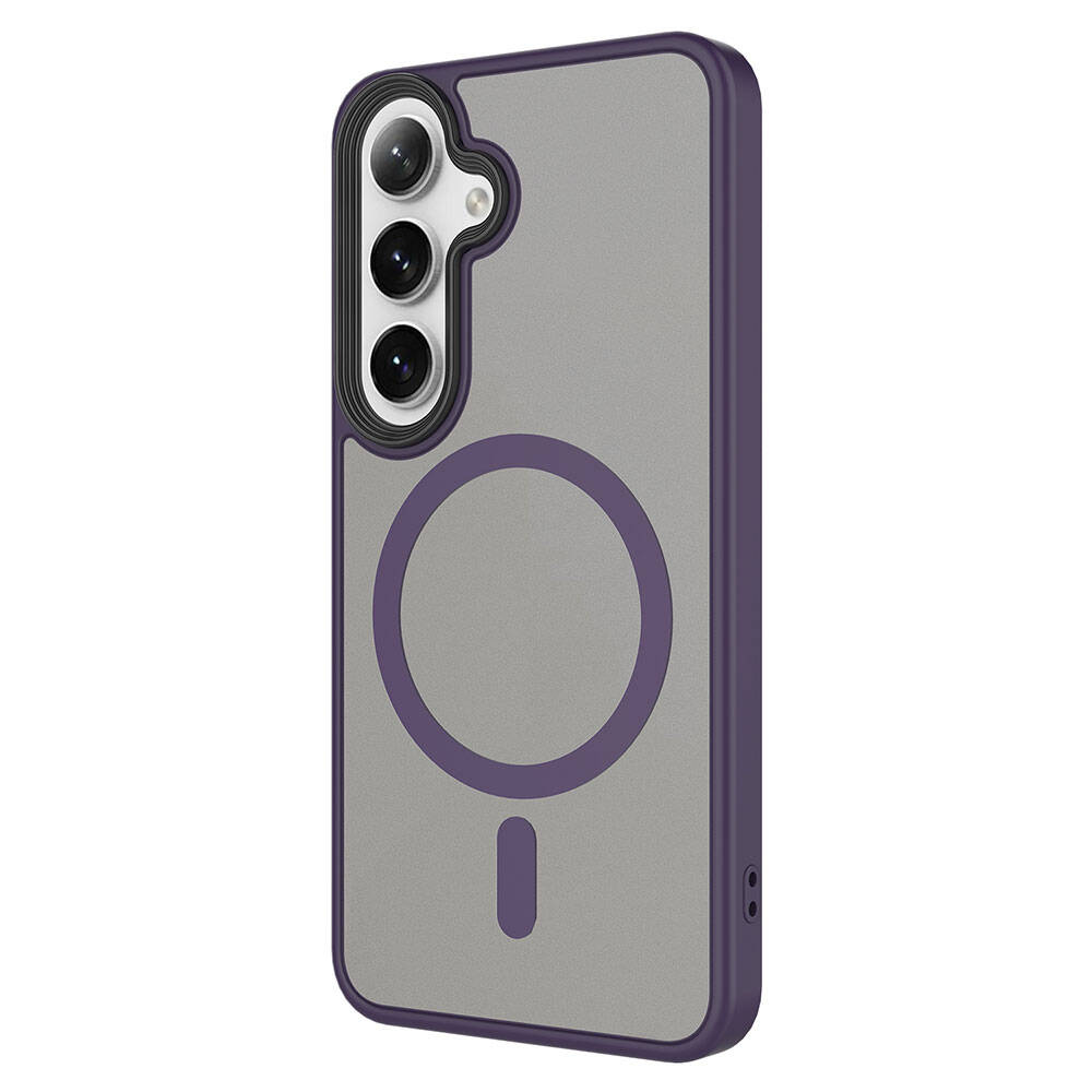 Galaxy S24 Kılıf Sert PC Arka Yüzey Wireless Şarj Özellikli Zore Flet Magsafe Kapak Koyu Yeşil