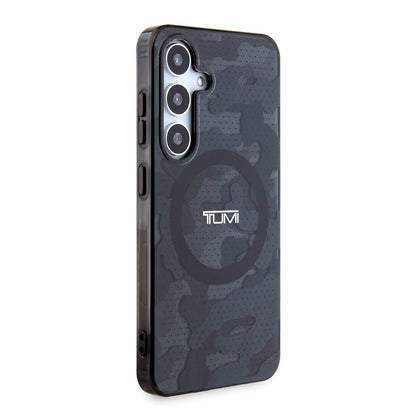 Galaxy S24 Kılıf TUMI Orjinal Lisanslı M-safe Şarj Özellikli Buzlanmış Saydam Ağ Kamuflajı Desenli Kılıf