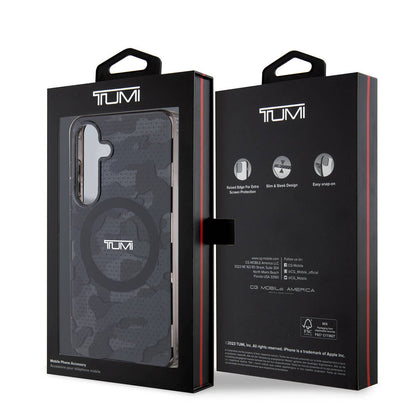 Galaxy S24 Kılıf TUMI Orjinal Lisanslı M-safe Şarj Özellikli Buzlanmış Saydam Ağ Kamuflajı Desenli Kılıf