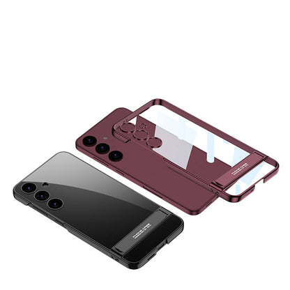 Galaxy S24 Kılıf Zore Kamera Korumalı Şeffaf Dikey Standlı Ays Kılıf