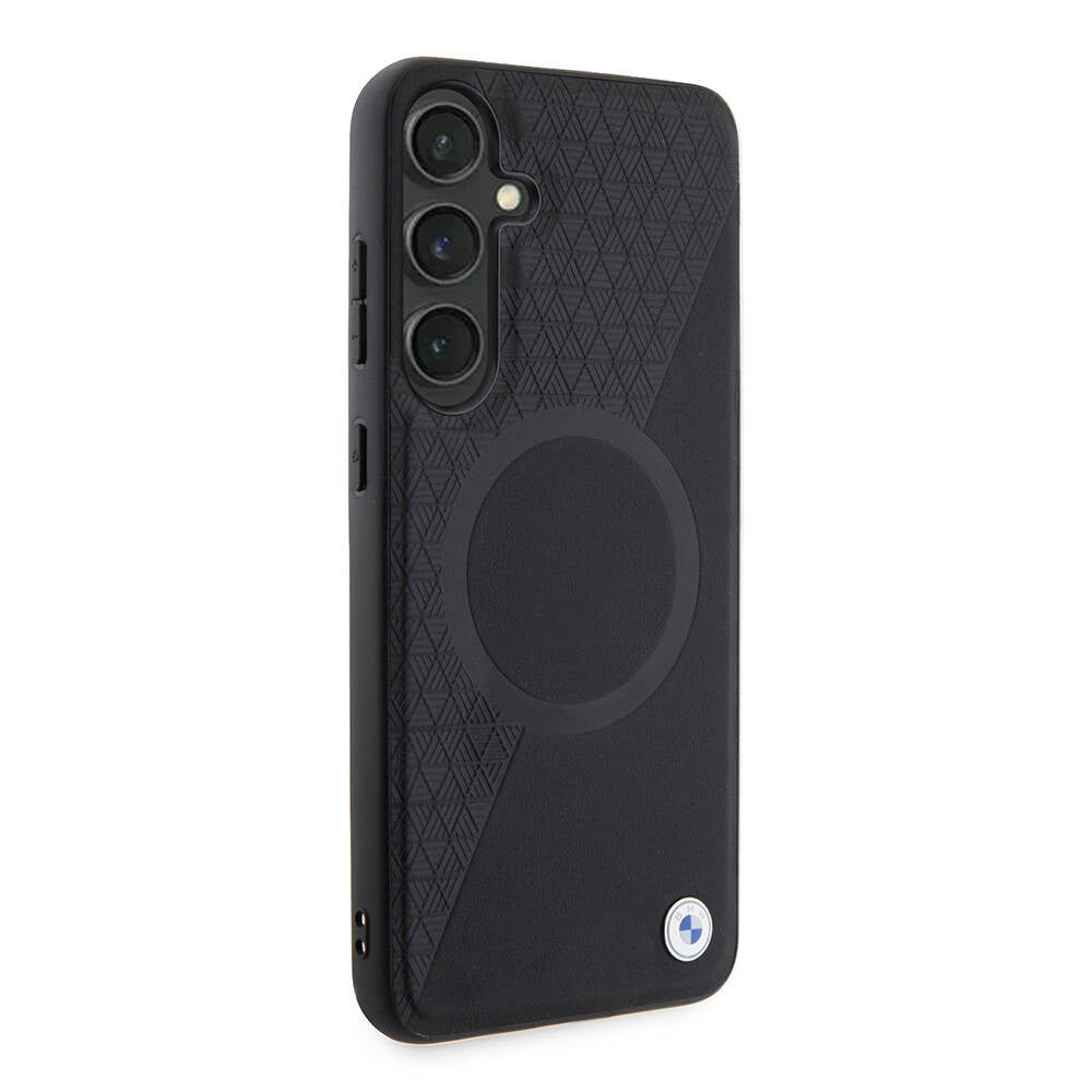 Galaxy S24 Plus Kılıf BMW Orjinal Lisanslı M-safe Şarj Özellikli Yarım Dokulu Circle Leather Kılıf
