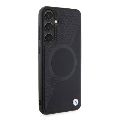 Galaxy S24 Plus Kılıf BMW Orjinal Lisanslı M-safe Şarj Özellikli Yarım Dokulu Circle Leather Kılıf