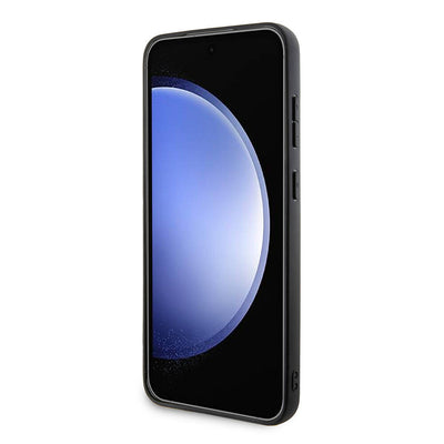 Galaxy S24 Plus Kılıf BMW Orjinal Lisanslı Magsafe Şarj Özellikli Yarım Dokulu Circle Leather Kapak Siyah