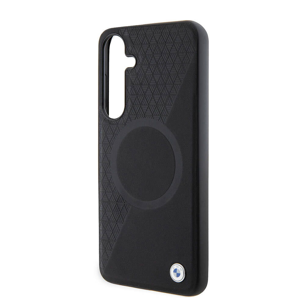 Galaxy S24 Plus Kılıf BMW Orjinal Lisanslı M-safe Şarj Özellikli Yarım Dokulu Circle Leather Kılıf