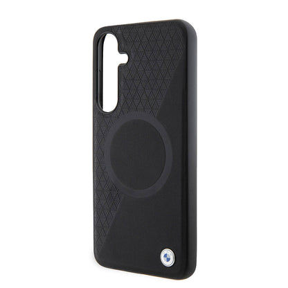 Galaxy S24 Plus Kılıf BMW Orjinal Lisanslı M-safe Şarj Özellikli Yarım Dokulu Circle Leather Kılıf
