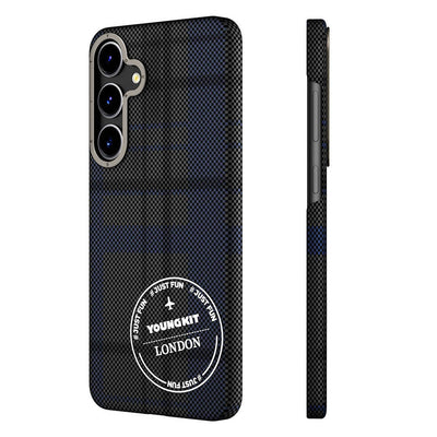 Galaxy S24 Plus Kılıf Ekose Desenli Youngkit Gezhi Serisi Kapak Kahverengi