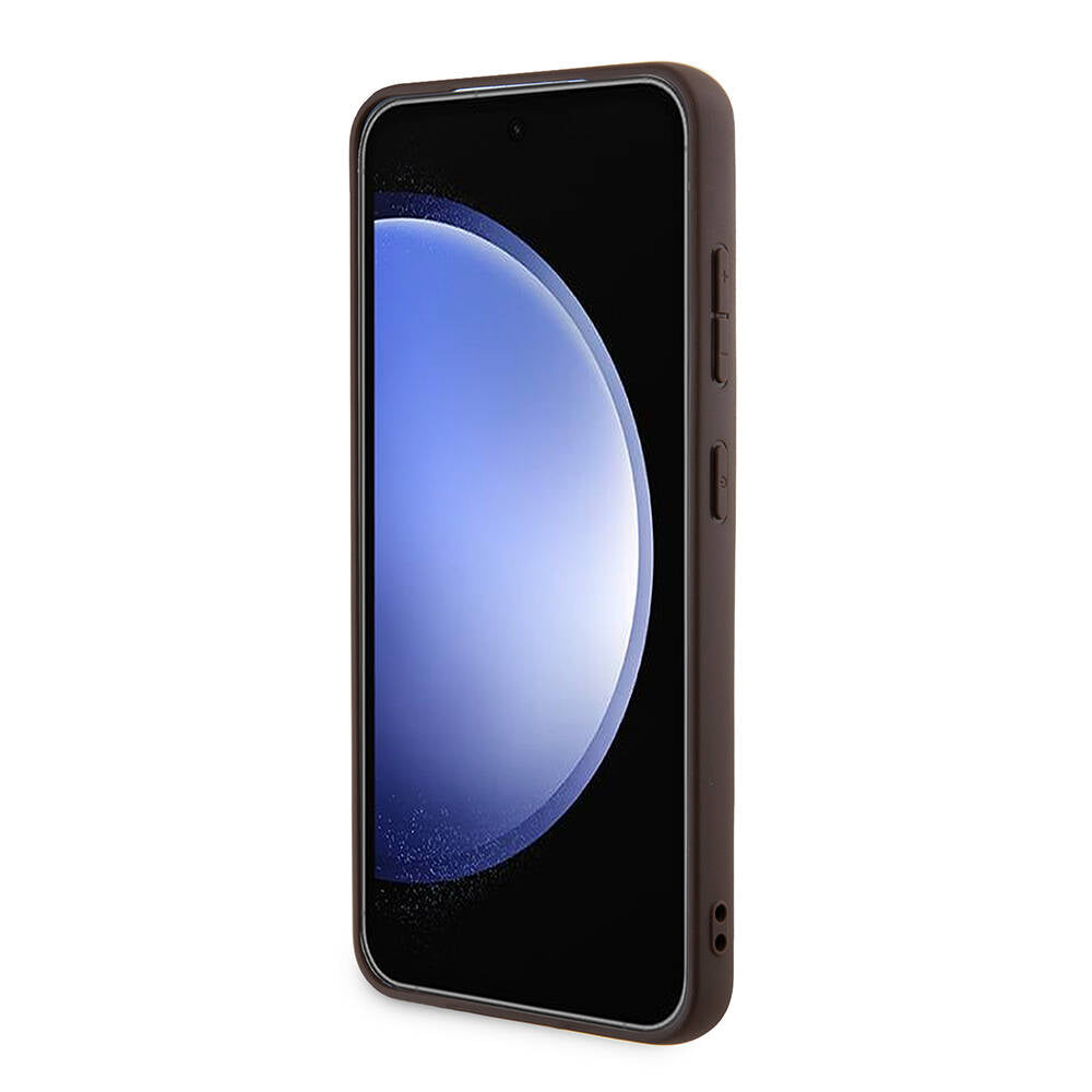 Galaxy S24 Plus Kılıf Guess Orjinal Lisanslı PU Deri Yazı ve 4G Metal Logolu Desenli Kılıf
