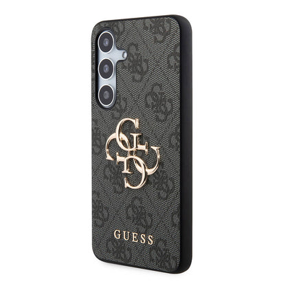 Galaxy S24 Plus Kılıf Guess Orjinal Lisanslı PU Deri Yazı ve 4G Metal Logolu Desenli Kılıf