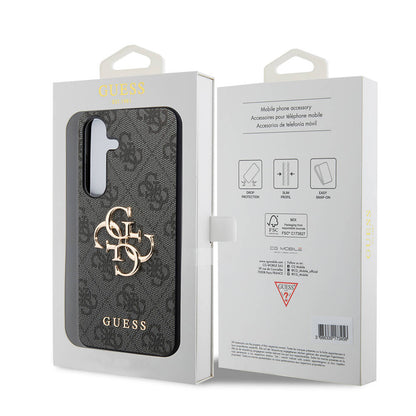 Galaxy S24 Plus Kılıf Guess Orjinal Lisanslı PU Deri Yazı ve 4G Metal Logolu Desenli Kılıf