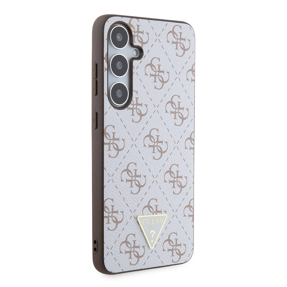 Galaxy S24 Plus Kılıf Guess Orjinal Lisanslı PU Üçgen Logo 4G Desenli Kılıf
