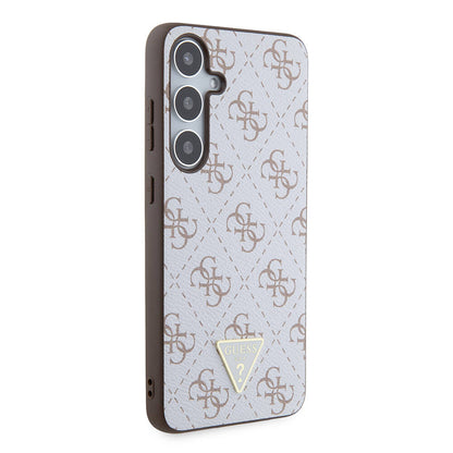 Galaxy S24 Plus Kılıf Guess Orjinal Lisanslı PU Üçgen Logo 4G Desenli Kılıf
