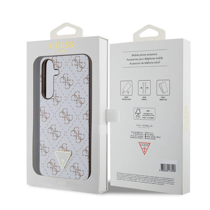 Galaxy S24 Plus Kılıf Guess Orjinal Lisanslı PU Üçgen Logo 4G Desenli Kılıf