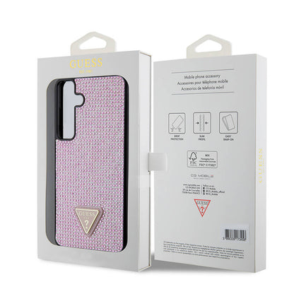 Galaxy S24 Plus Kılıf Guess Orjinal Lisanslı Taşlı Arka Yüzey Üçgen Logolu Kılıf