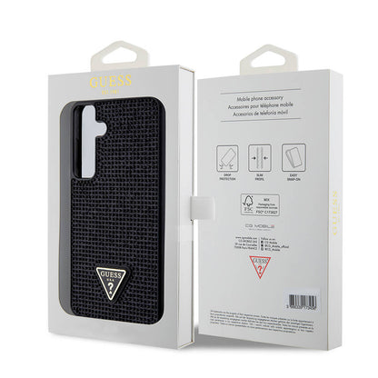 Galaxy S24 Plus Kılıf Guess Orjinal Lisanslı Taşlı Arka Yüzey Üçgen Logolu Kılıf