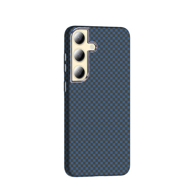 Galaxy S24 Plus Kılıf M-safe Şarj Özellikli Karbon Fiber Görünümlü Zore Gros Kapak Lacivert
