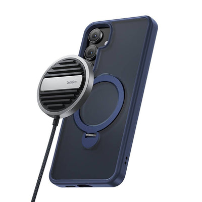 Galaxy S24 Plus Kılıf Magsafe Şarj Özellikli Benks Standlı Mist Protective Kapak Siyah