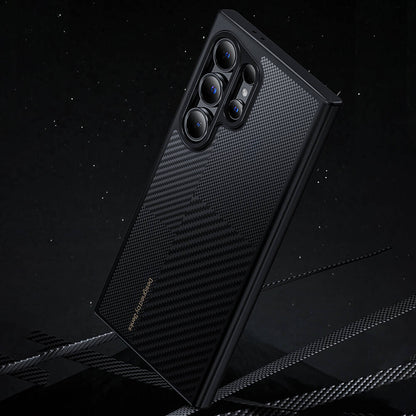 Galaxy S24 Plus Kılıf M-safe Şarj Özellikli Karbon Fiber Benks Montage Hybrid ArmorPro Kevlar Kılıf