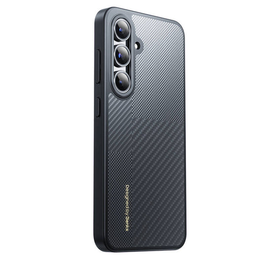 Galaxy S24 Plus Kılıf M-safe Şarj Özellikli Karbon Fiber Benks Montage Hybrid ArmorPro Kevlar Kılıf