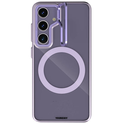 Galaxy S24 Plus Kılıf M-safe Şarj Özellikli Sararma Önleyici Youngkit Crystal Grid Kılıf