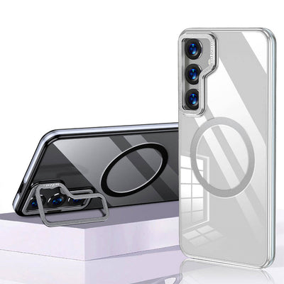 Galaxy S24 Plus Kılıf Magsafe Şarj Özellikli Wlons Standlı Efsane Kapak Gold