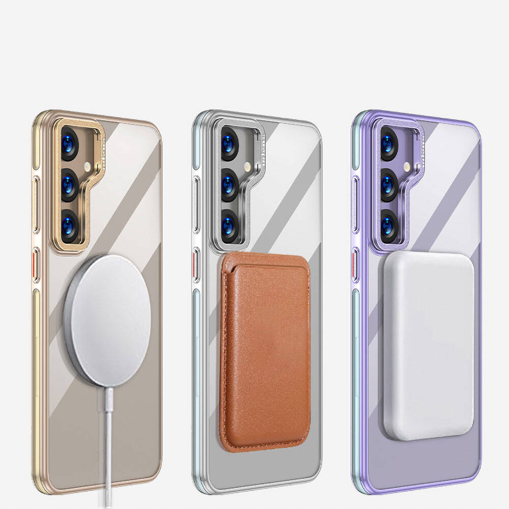Galaxy S24 Plus Kılıf Magsafe Şarj Özellikli Wlons Standlı Efsane Kapak Gold