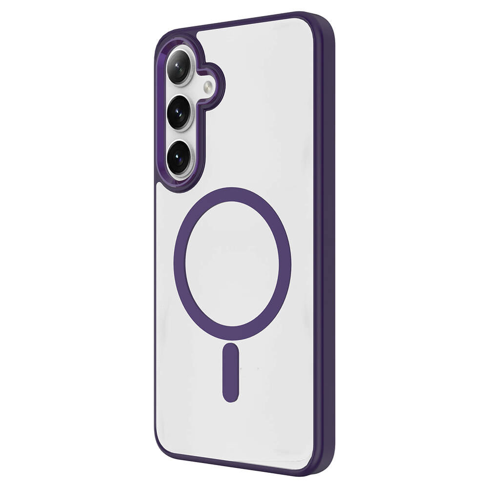 Galaxy S24 Plus Kılıf M-safe Şarj Özellikli Zore Krom M-safe Silikon Kılıf