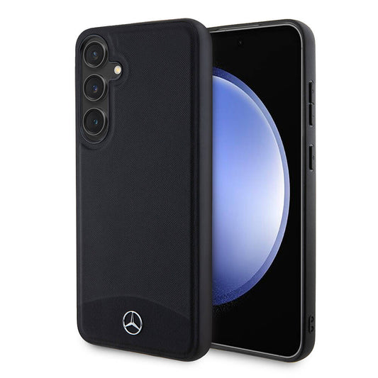 Galaxy S24 Plus Kılıf Mercedes Benz Orjinal Lisanslı M-safe Şarj Özellikli Deri Dokumalı Sade Kılıf