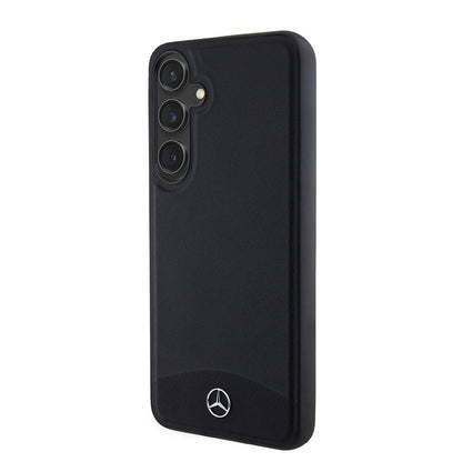 Galaxy S24 Plus Kılıf Mercedes Benz Orjinal Lisanslı M-safe Şarj Özellikli Deri Dokumalı Sade Kılıf