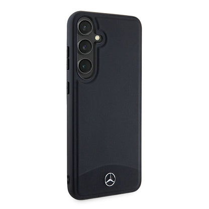 Galaxy S24 Plus Kılıf Mercedes Benz Orjinal Lisanslı M-safe Şarj Özellikli Deri Dokumalı Sade Kılıf