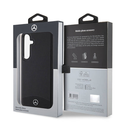 Galaxy S24 Plus Kılıf Mercedes Benz Orjinal Lisanslı M-safe Şarj Özellikli Deri Dokumalı Sade Kılıf