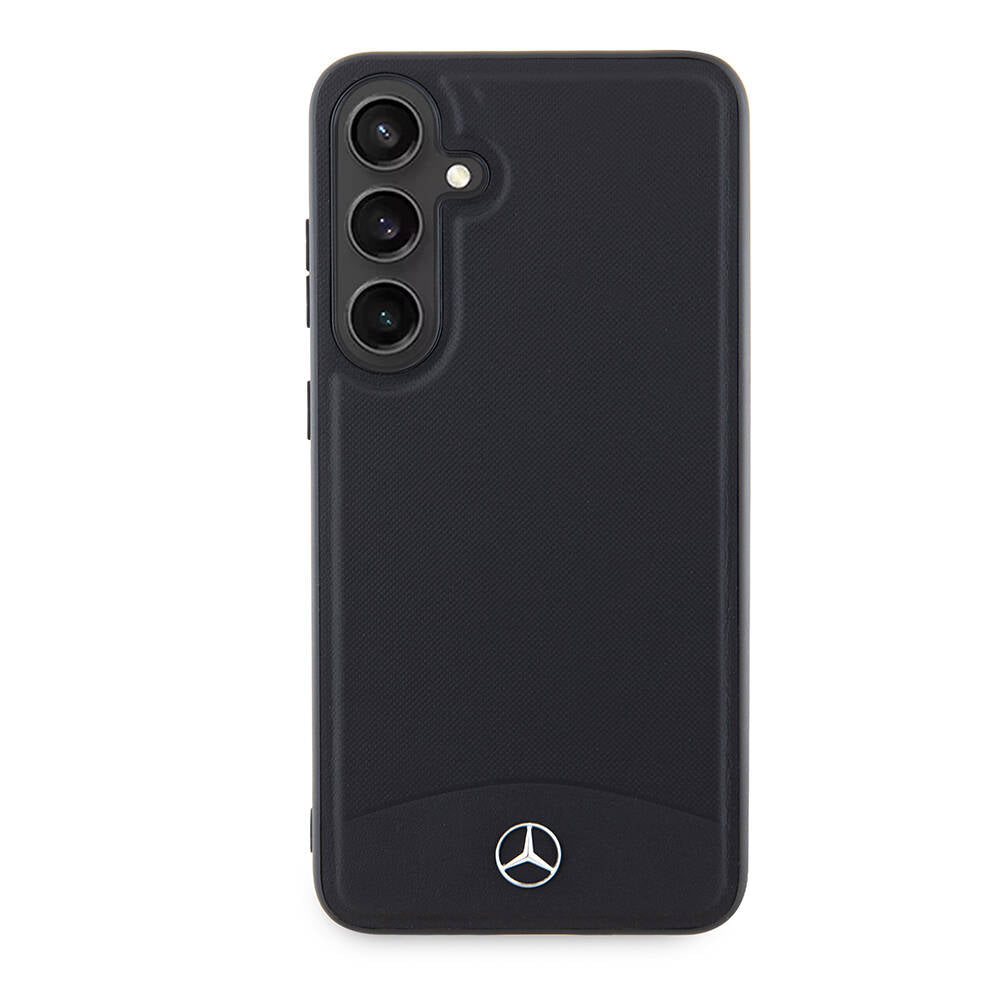 Galaxy S24 Plus Kılıf Mercedes Benz Orjinal Lisanslı Magsafe Şarj Özellikli Deri Dokumalı Sade Kapak Siyah