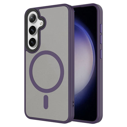 Galaxy S24 Plus Kılıf Sert PC Arka Yüzey Wireless Şarj Özellikli Zore Flet M-safe Kılıf