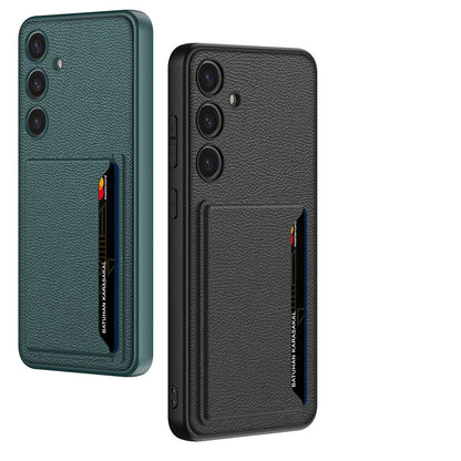 Galaxy S24 Plus Suni Deri Arka Yüzey Zore Kartlıklı Kıpta Silikon Kılıf